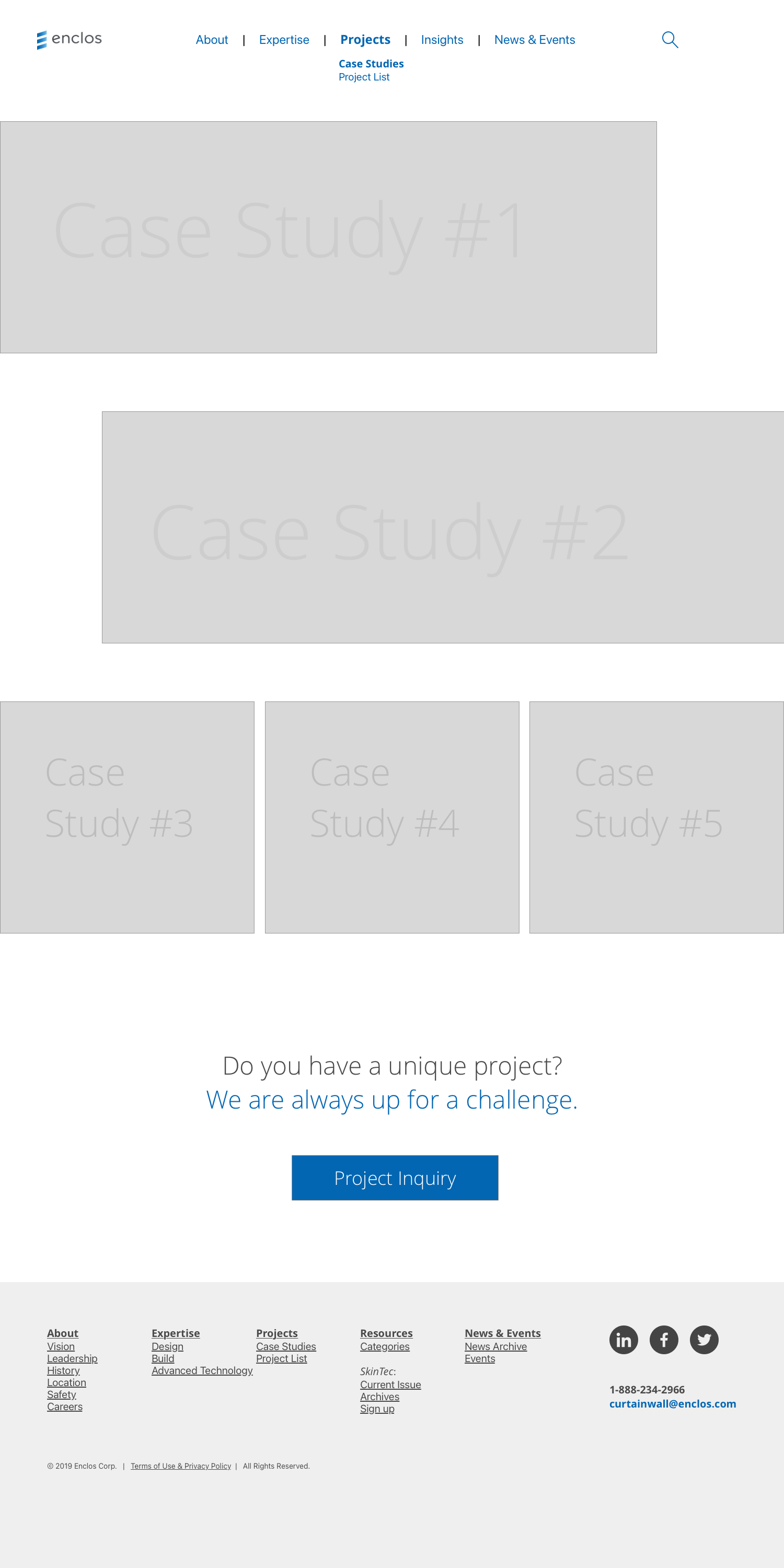 Enclos Wireframes: Projects